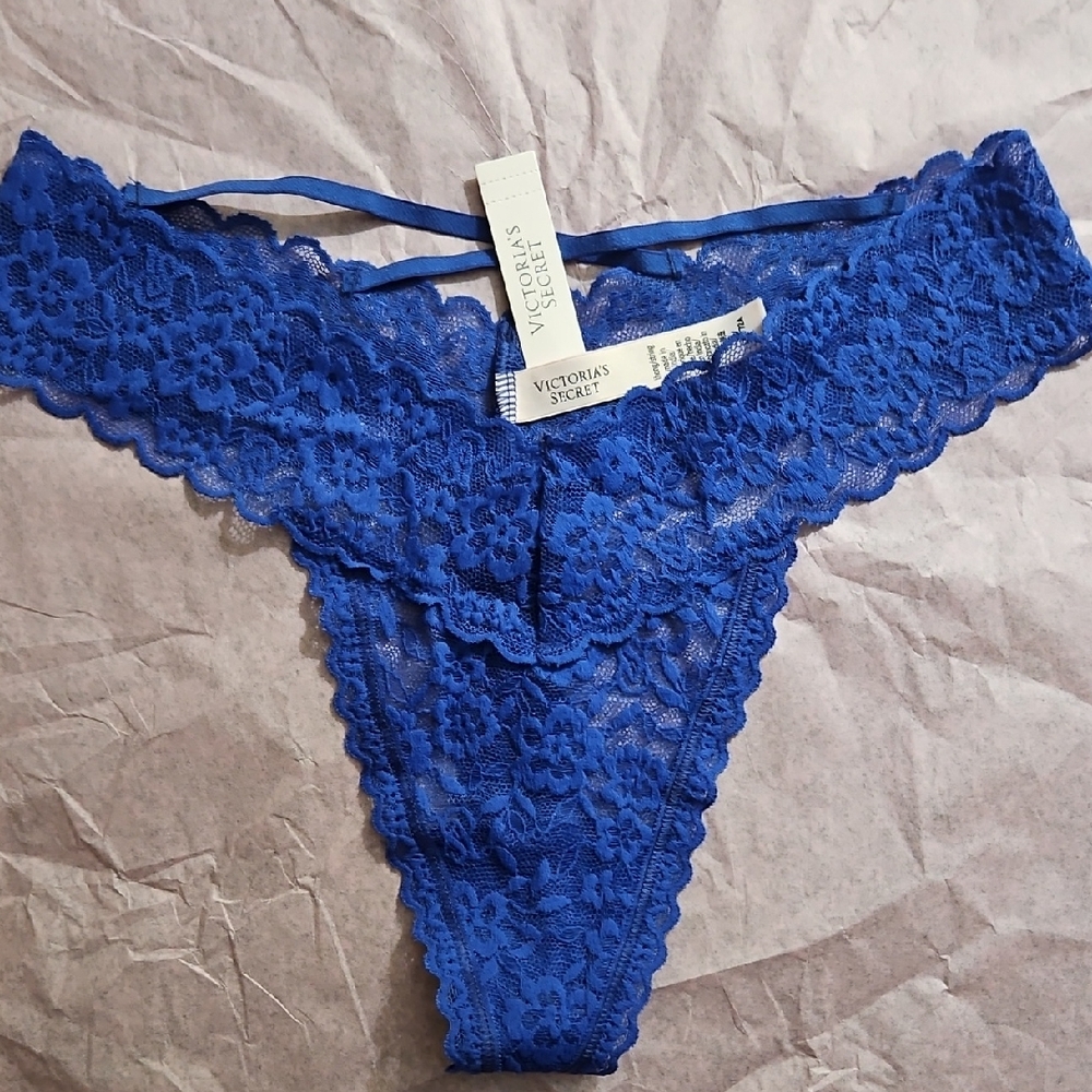 Victoria's Secret Blue Lace Thong